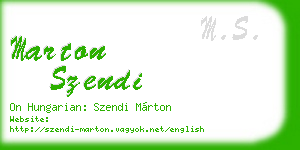 marton szendi business card