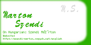 marton szendi business card